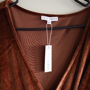 Baltic Born - Esmeralda Copper Velvet Wrap Dress
